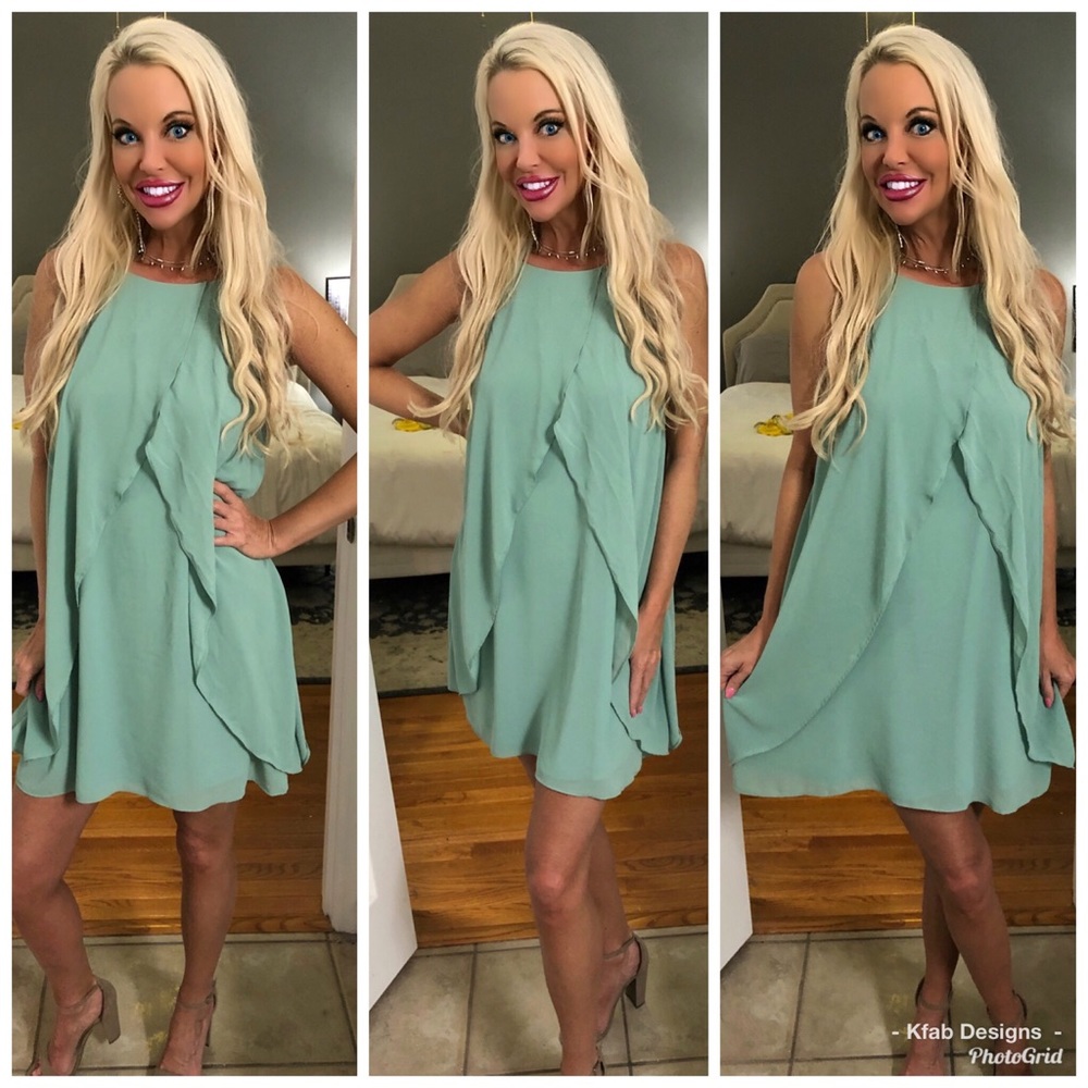 🥰LAST 1 Stunning Lined Silk Tulip Back Tie Dress! - Picture 2 of 3